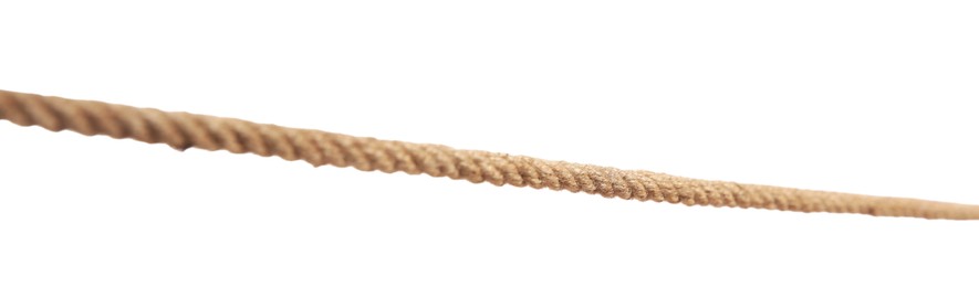 Hemp rope on white background. Organic material