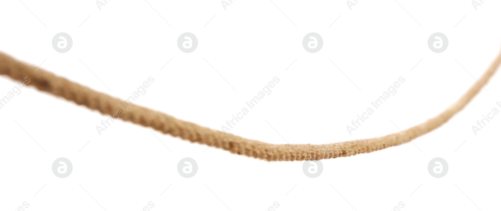 Photo of Hemp rope on white background. Organic material