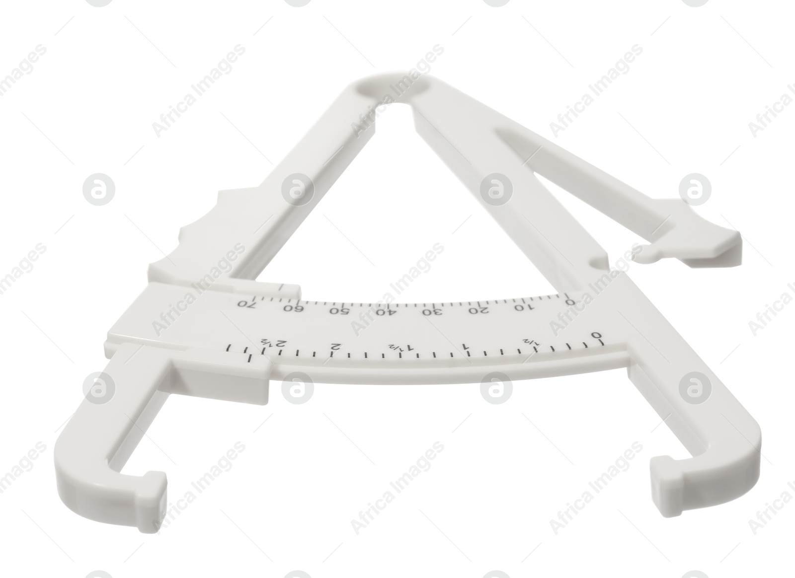 Photo of Plastic body fat caliper isolated on white