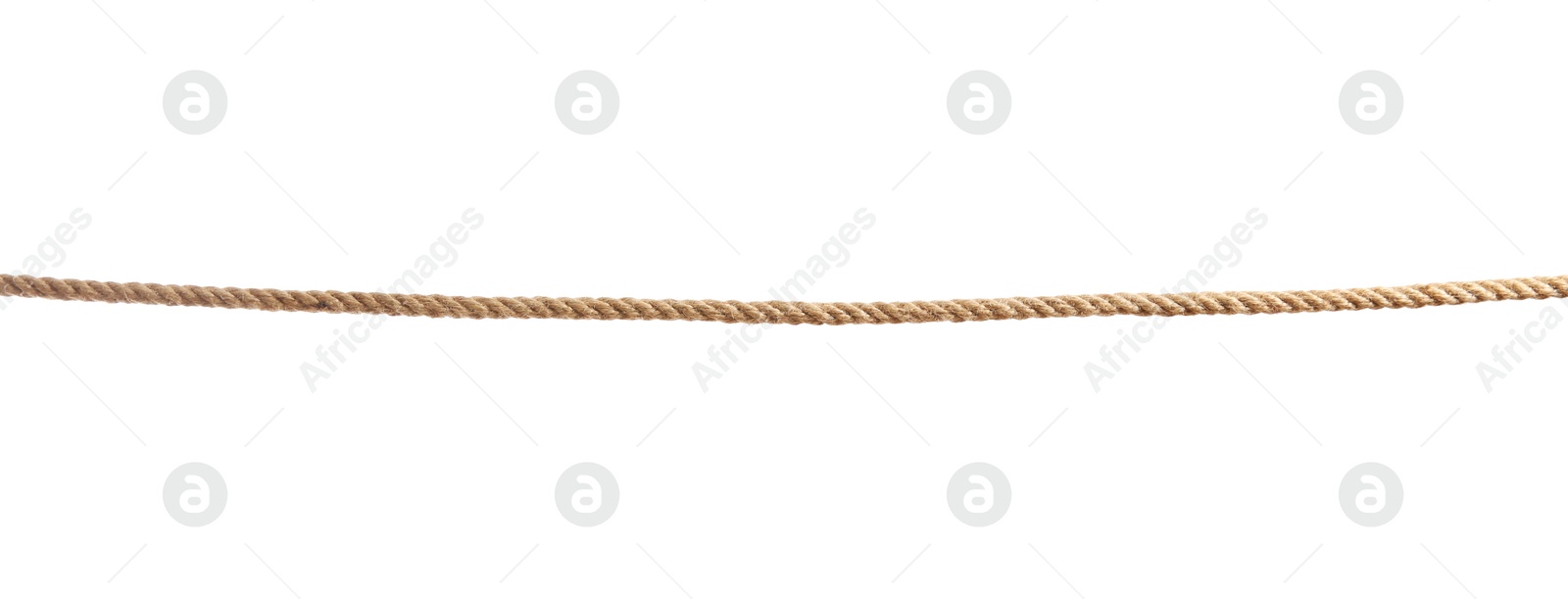 Photo of Hemp rope on white background. Organic material