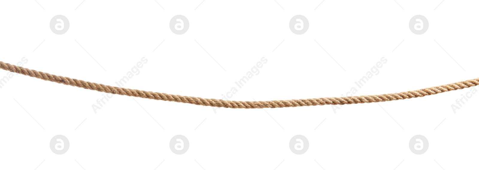 Photo of Hemp rope on white background. Organic material