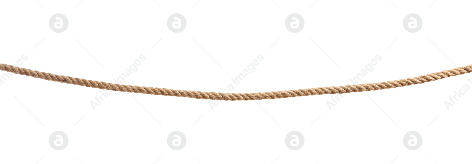 Photo of Hemp rope on white background. Organic material