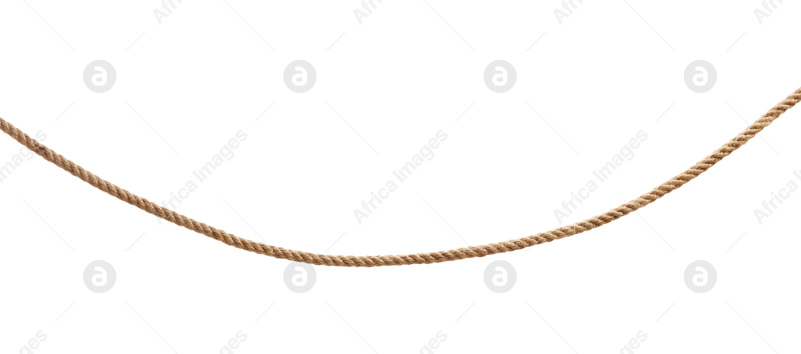 Photo of Hemp rope on white background. Organic material