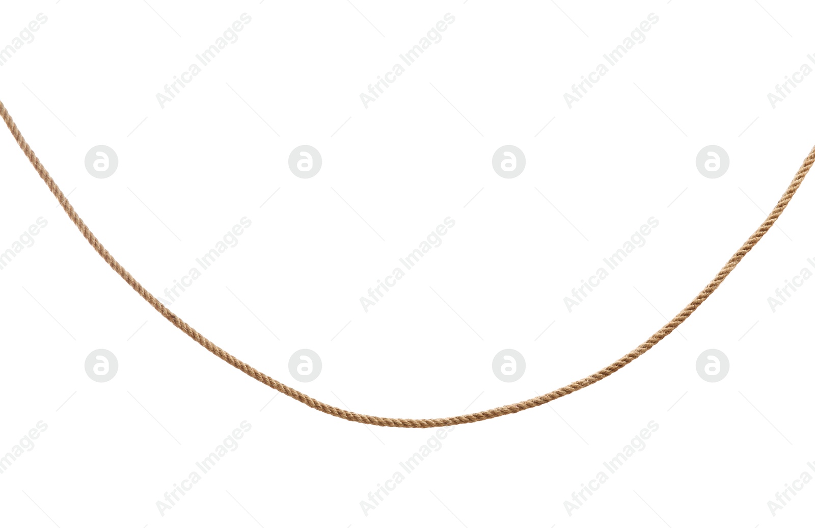 Photo of Hemp rope on white background. Organic material