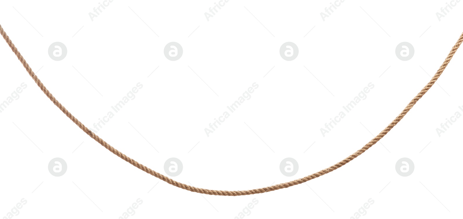 Photo of Hemp rope on white background. Organic material