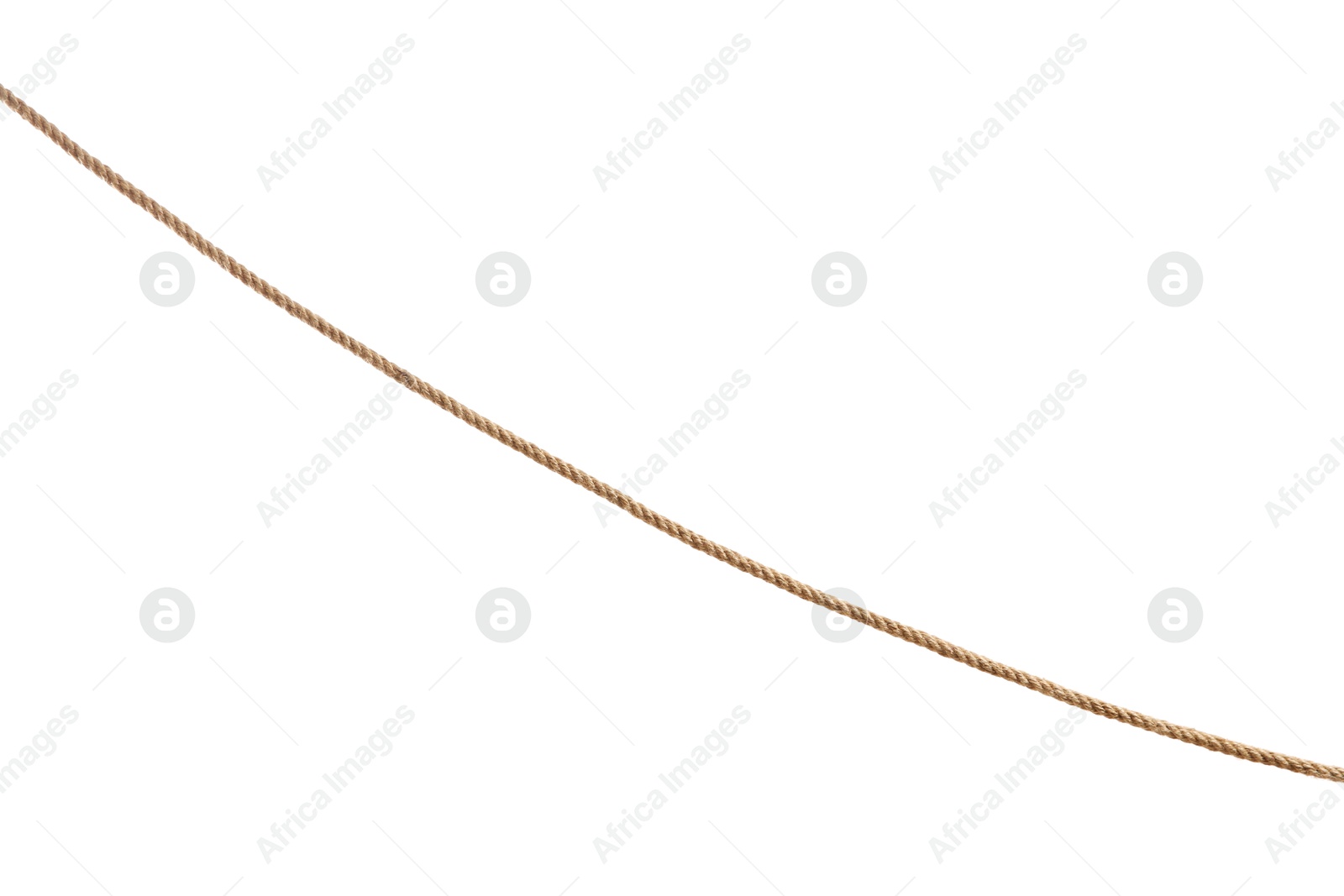 Photo of Hemp rope on white background. Organic material