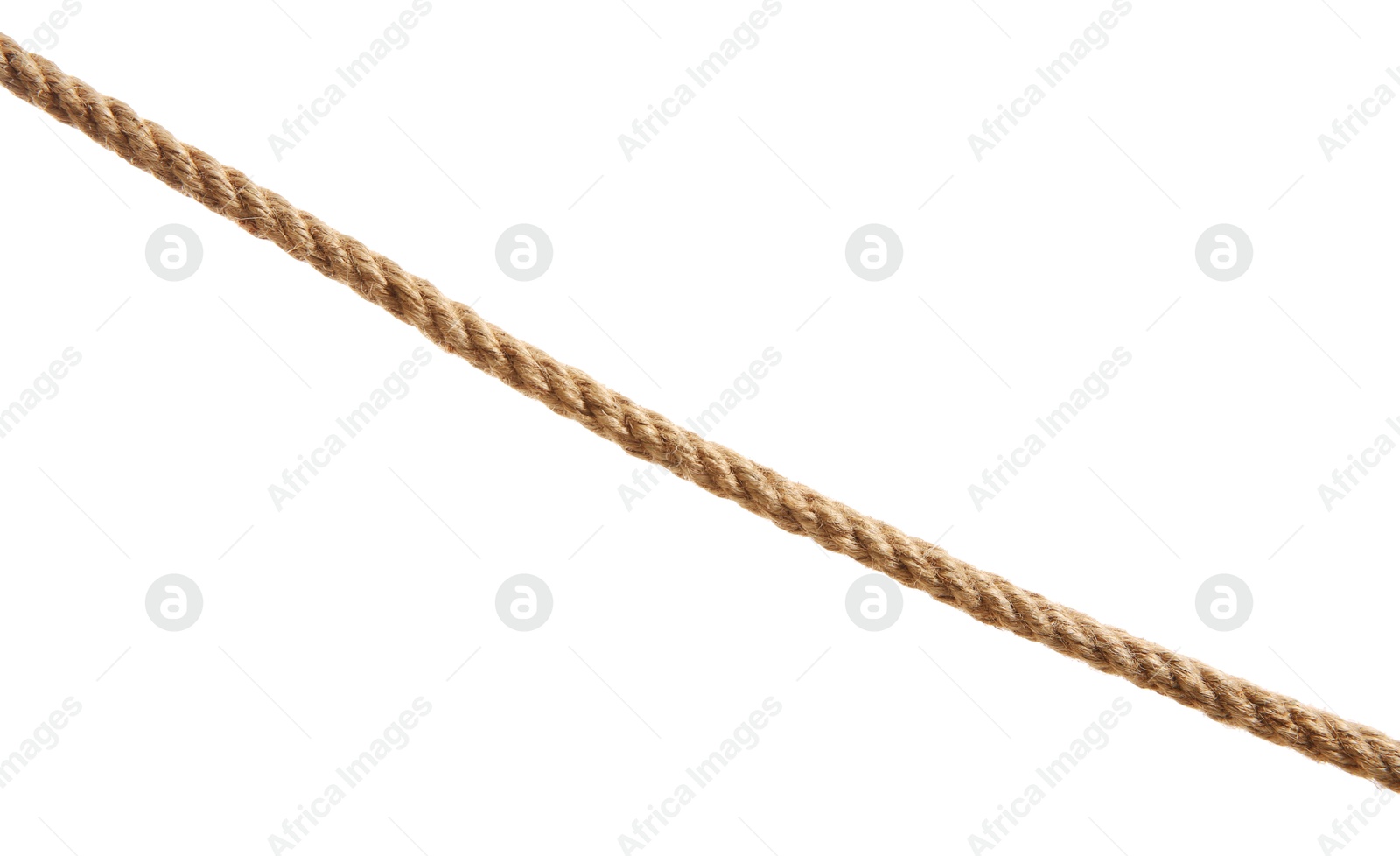 Photo of Hemp rope on white background. Organic material