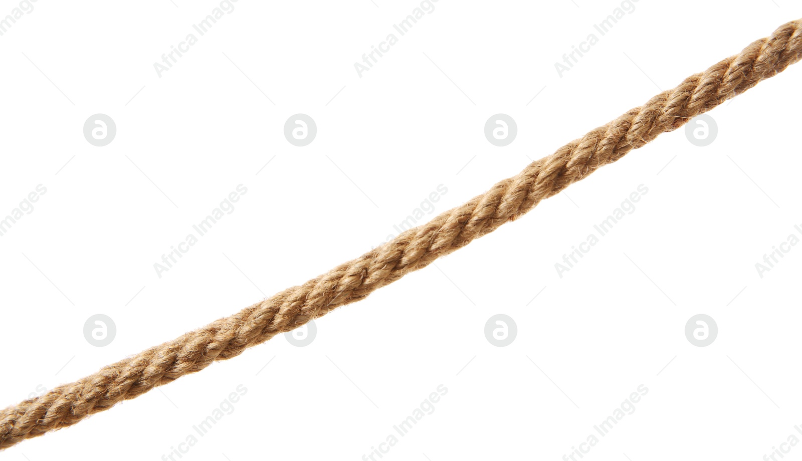 Photo of Hemp rope on white background. Organic material