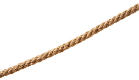 Hemp rope on white background. Organic material