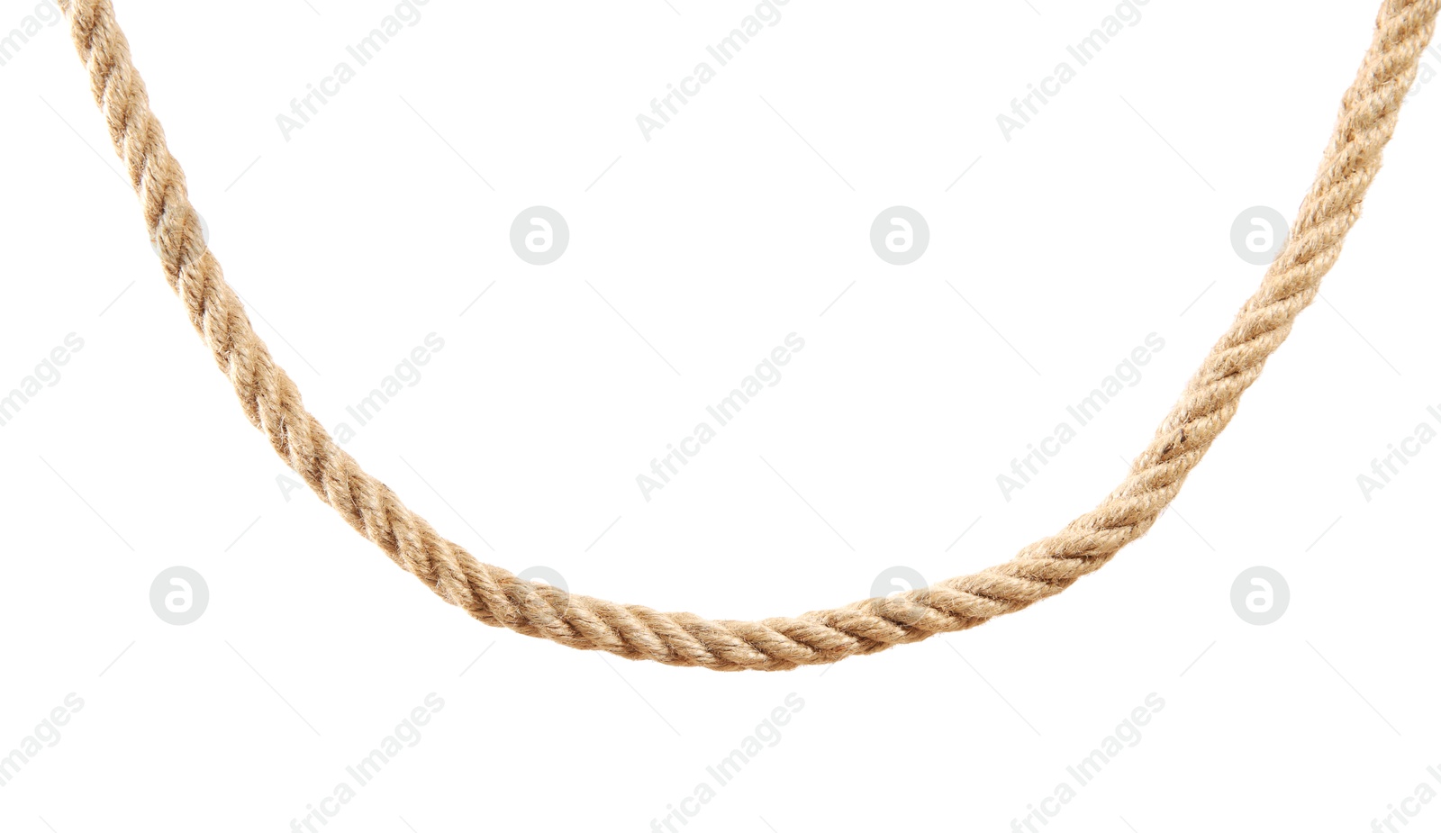 Photo of Hemp rope on white background. Organic material