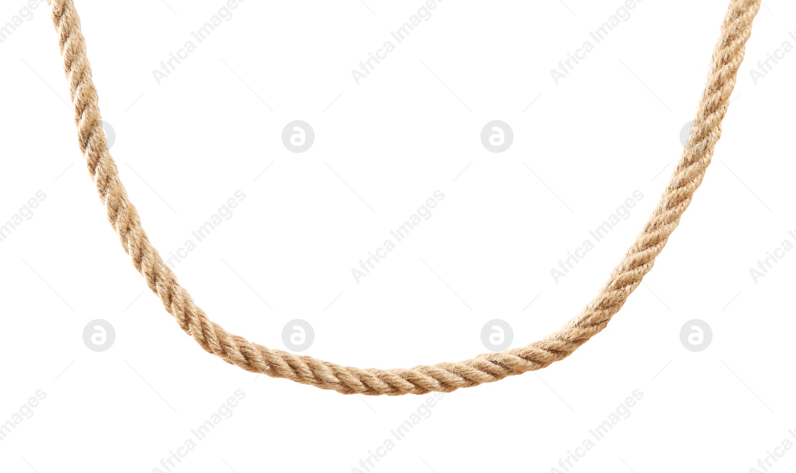 Photo of Hemp rope on white background. Organic material