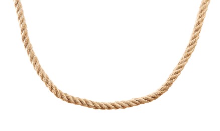 Hemp rope on white background. Organic material