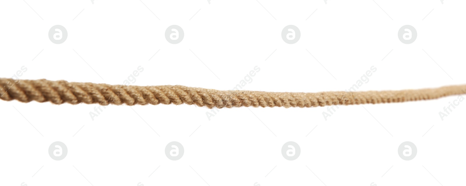 Photo of Hemp rope on white background. Organic material