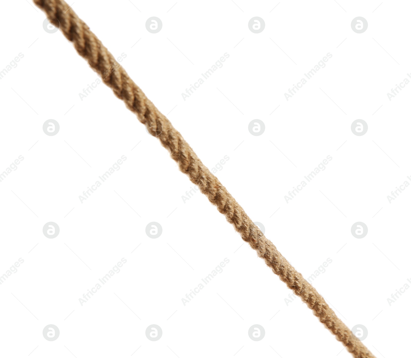 Photo of Hemp rope on white background. Organic material