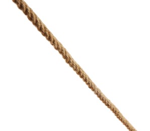 Hemp rope on white background. Organic material