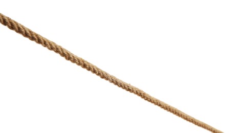 Hemp rope on white background. Organic material