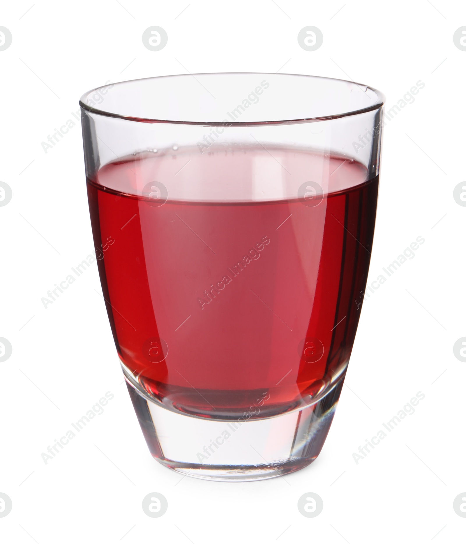 Photo of Tasty grape juice in glass isolated on white