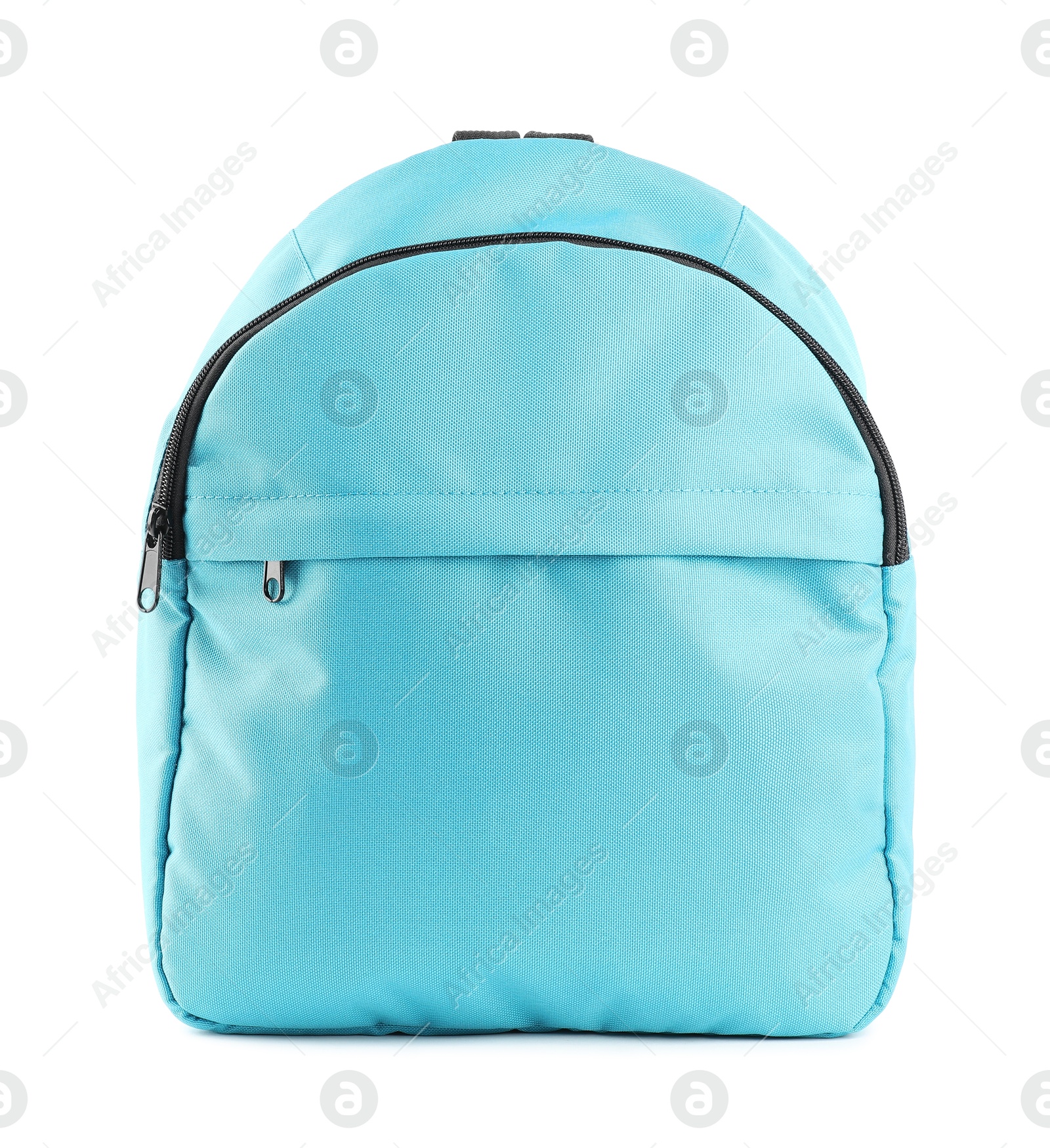 Photo of One stylish light blue backpack isolated on white