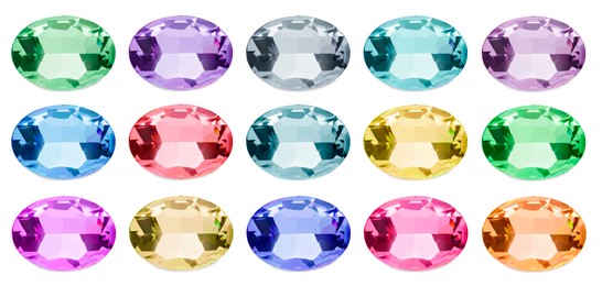 Image of Many different gemstones isolated on white, set