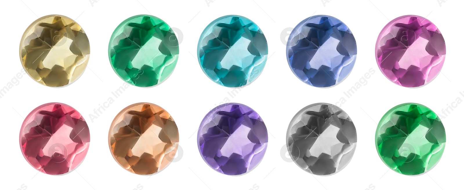 Image of Many different gemstones isolated on white, set