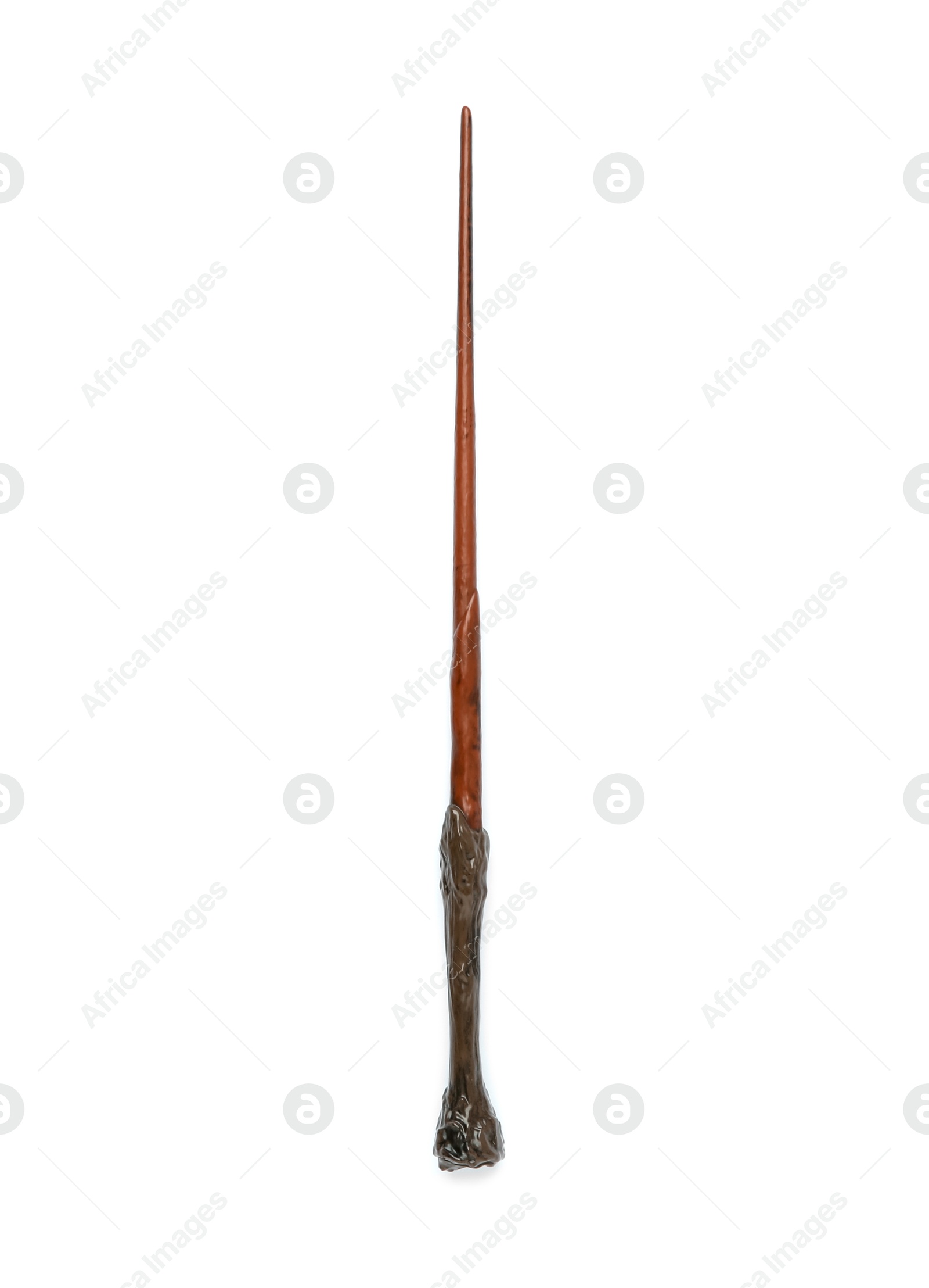 Photo of One wooden magic wand isolated on white