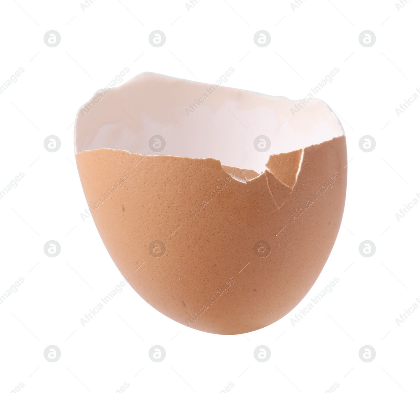 Photo of Piece of broken eggshell isolated on white