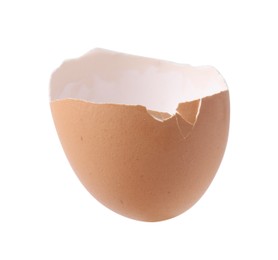 Photo of Piece of broken eggshell isolated on white