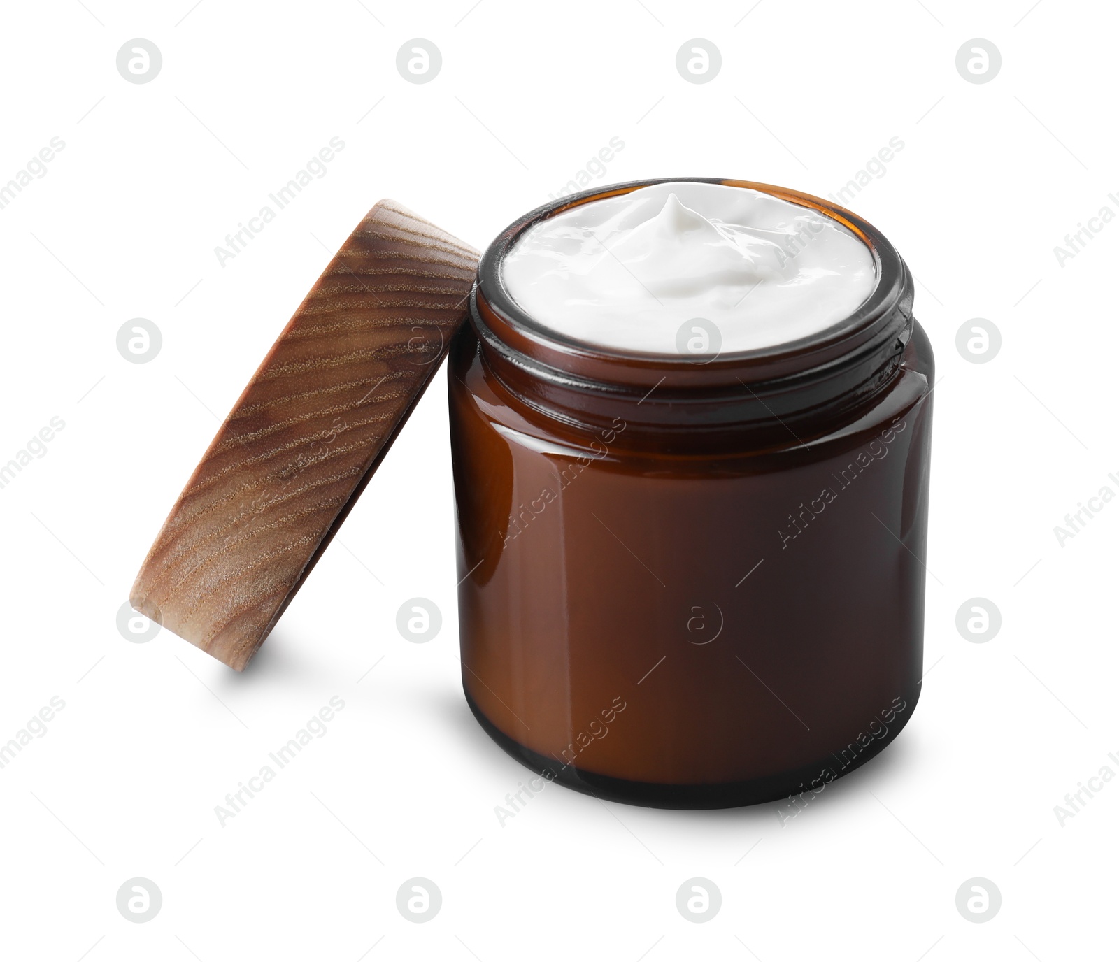 Photo of Jar of facial cream isolated on white