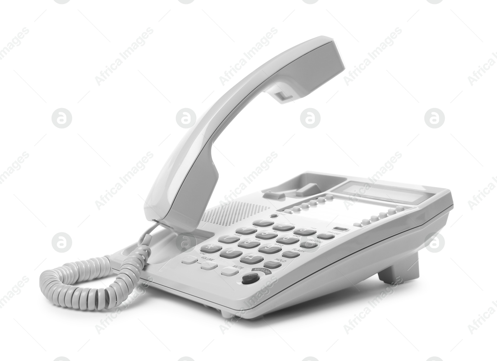 Photo of One telephone isolated on white. Modern technology