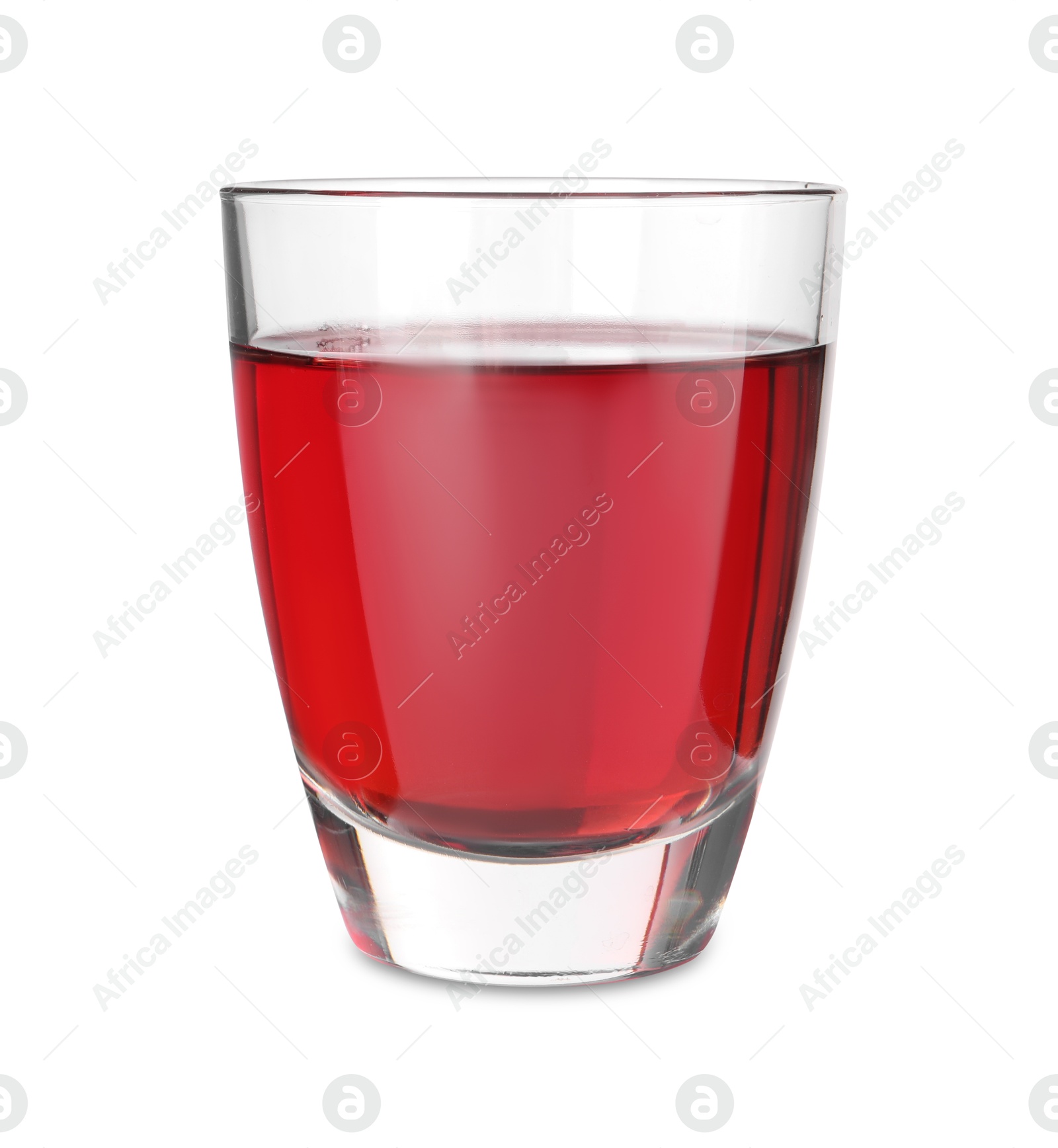 Photo of Tasty grape juice in glass isolated on white