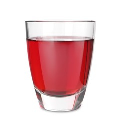 Tasty grape juice in glass isolated on white