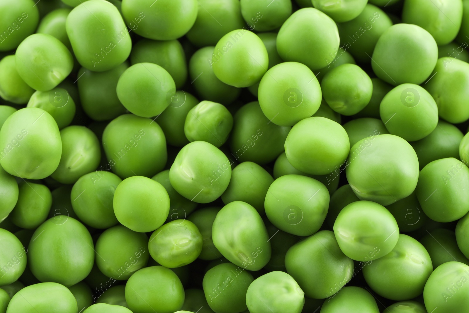 Photo of Fresh green peas as background, top view