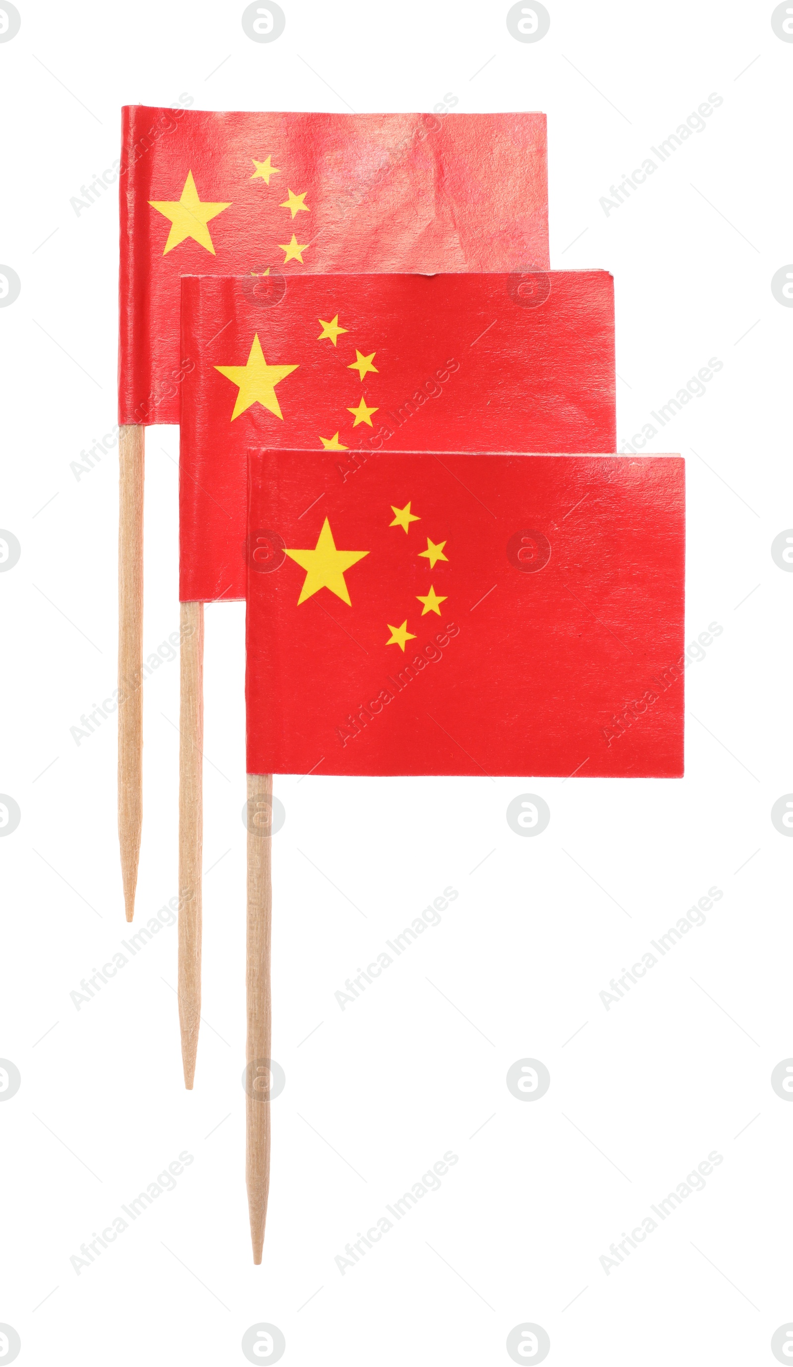 Photo of Small paper flags of China isolated on white