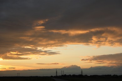 Photo of Picturesque view of sky with clouds on sunset