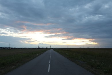 Photo of Beautiful cloudy sky over highway in countryside