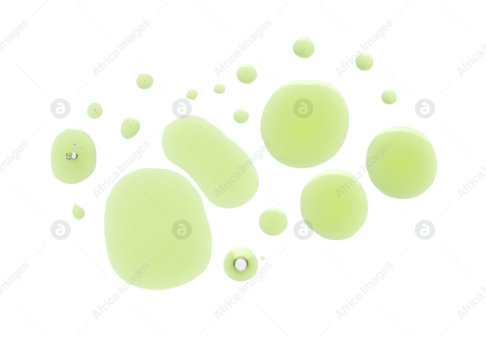 Photo of Sample of cosmetic oil on white background, macro view