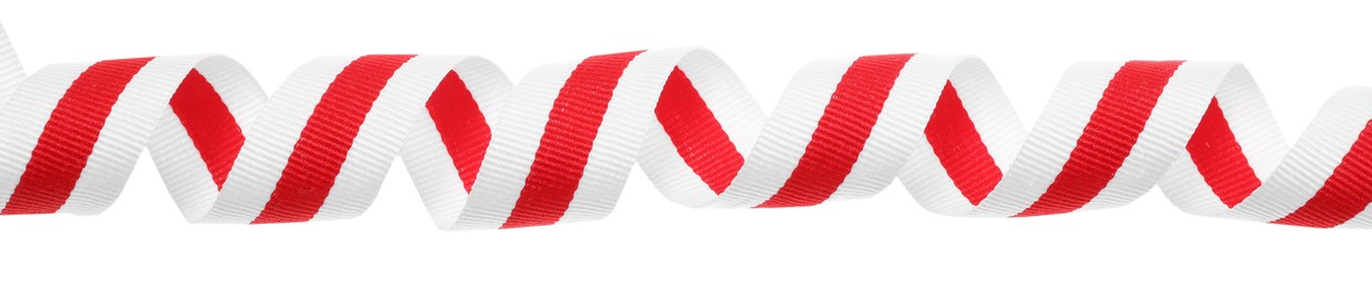 One colorful striped ribbon isolated on white