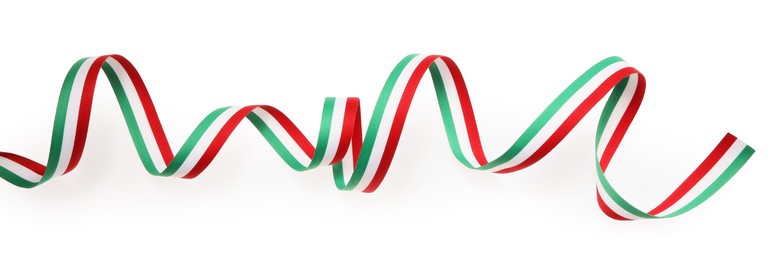 Ribbon with Hungary flag pattern isolated on white