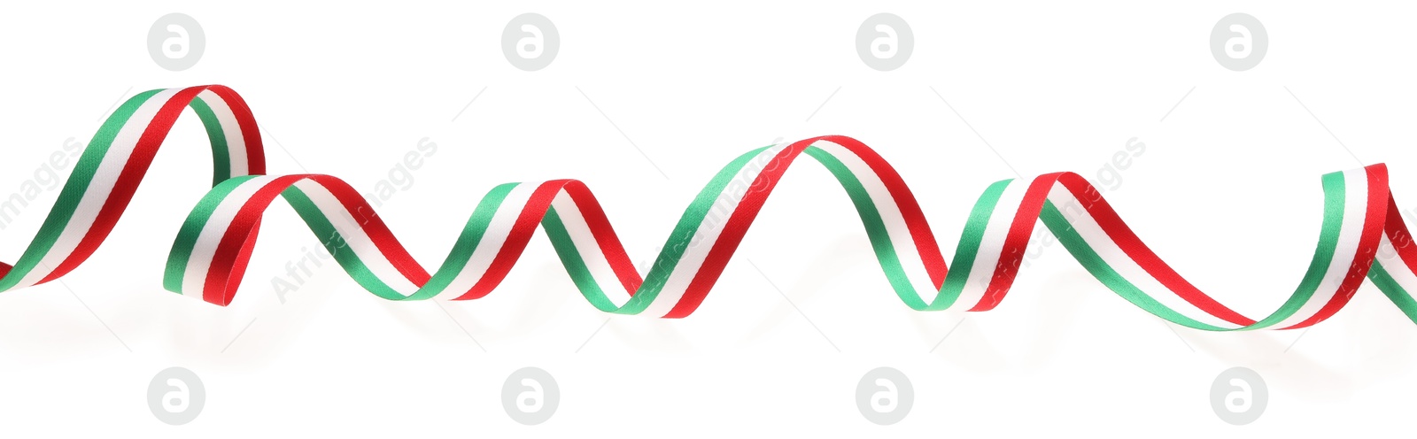 Photo of Ribbon with Hungary flag pattern isolated on white