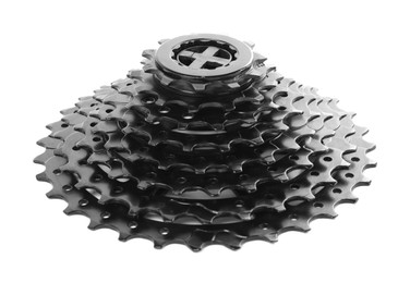 Photo of Bicycle cassette isolated on white. Cycling accessory