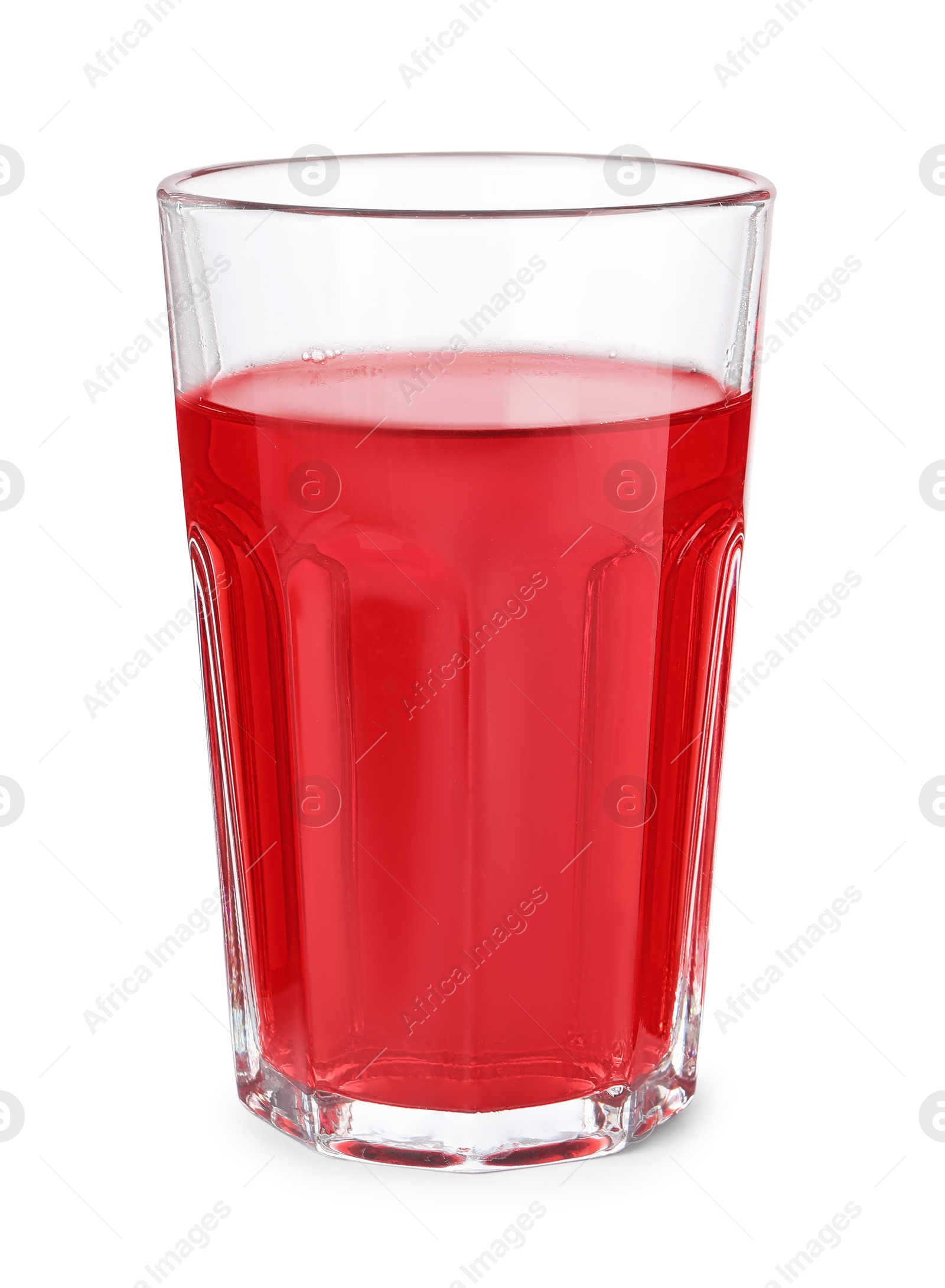 Photo of Tasty grape juice in glass isolated on white