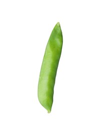 Photo of One green fresh pea pod isolated on white