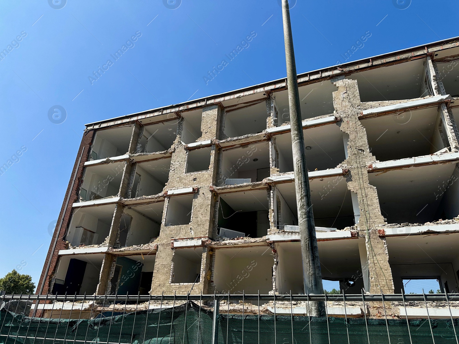 Photo of Demolition of building outdoors, low angle view