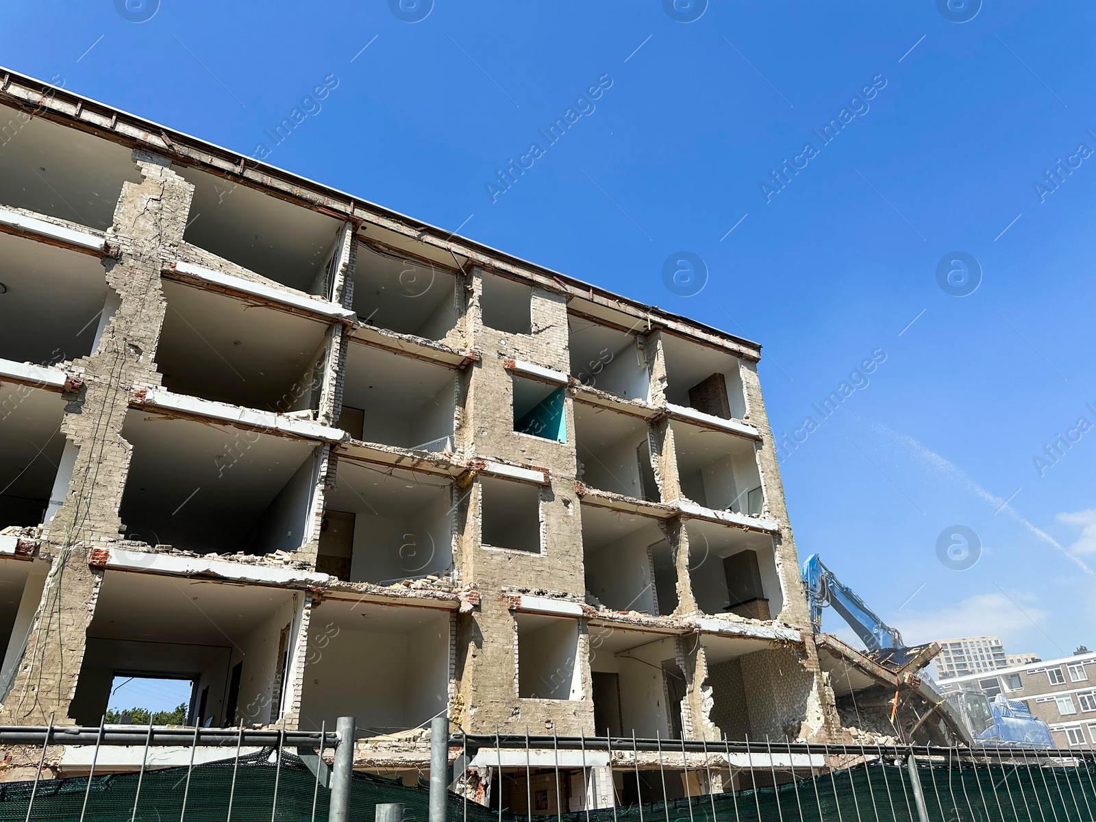 Photo of Demolition of building outdoors, low angle view