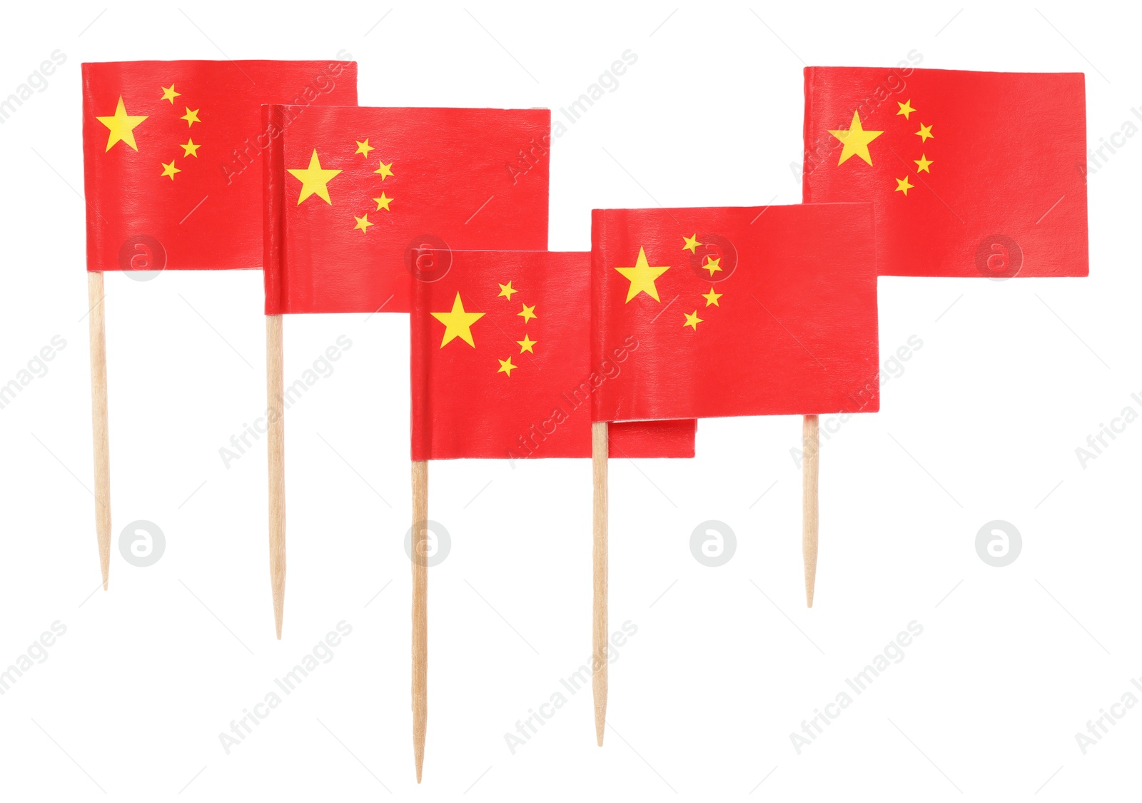 Photo of Small paper flags of China isolated on white