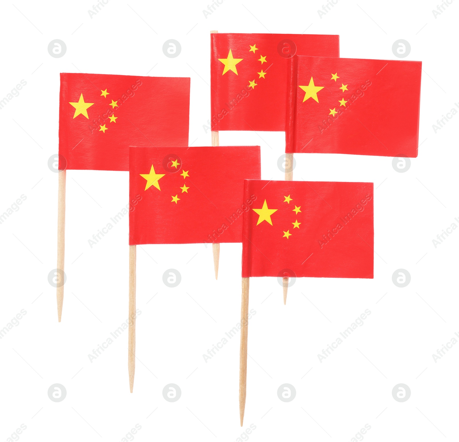 Photo of Small paper flags of China isolated on white