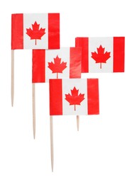 Photo of Small paper flags of Canada isolated on white