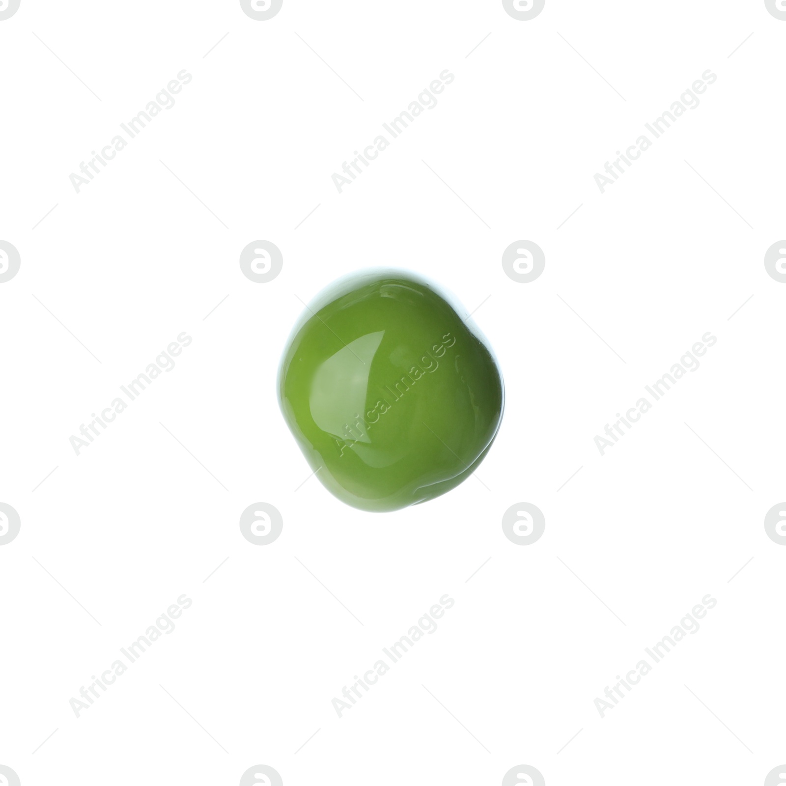 Photo of One fresh green pea isolated on white