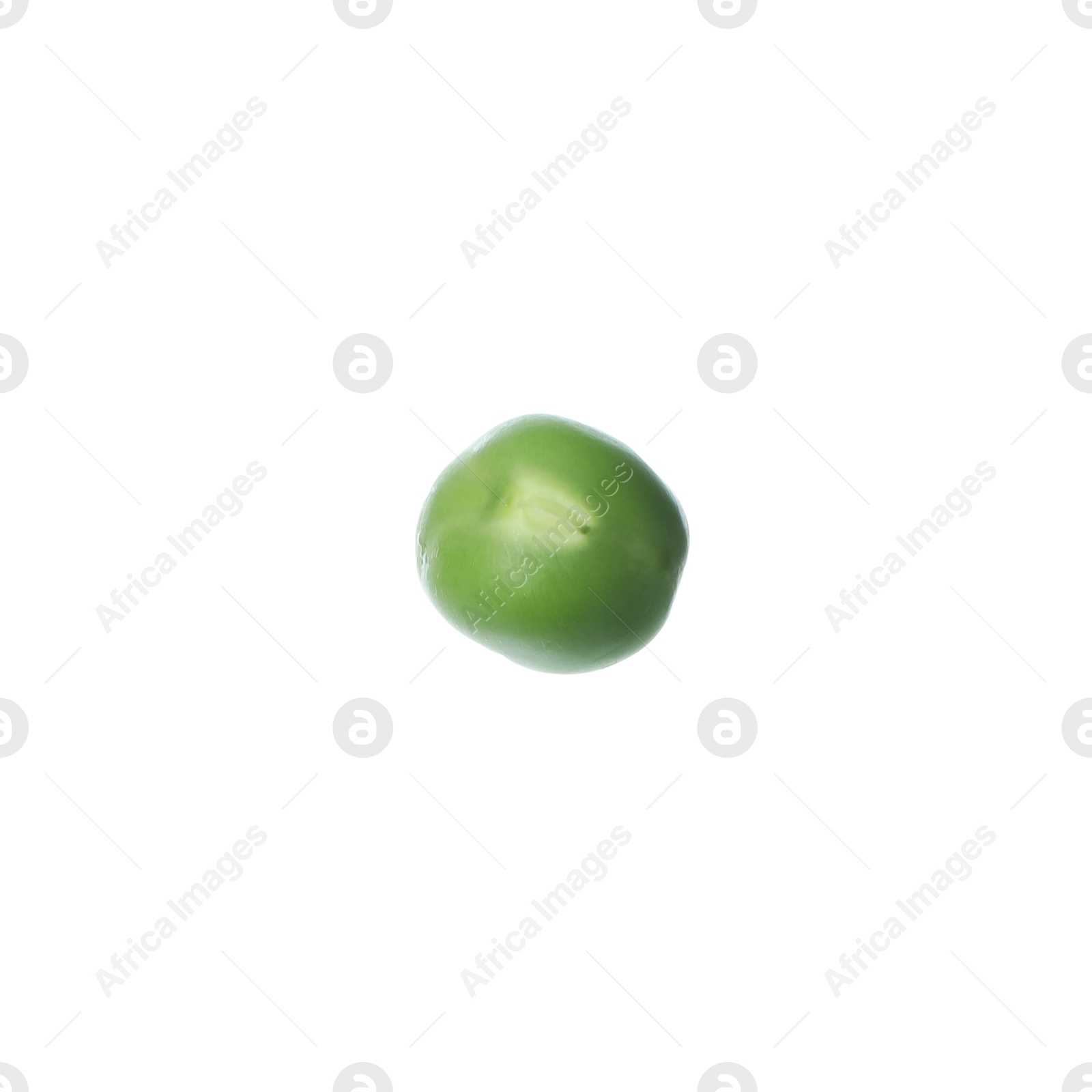 Photo of One fresh green pea isolated on white