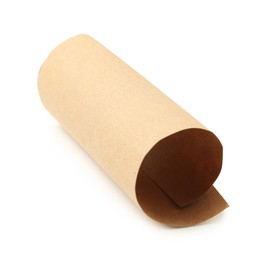 Photo of One kraft paper sheet isolated on white